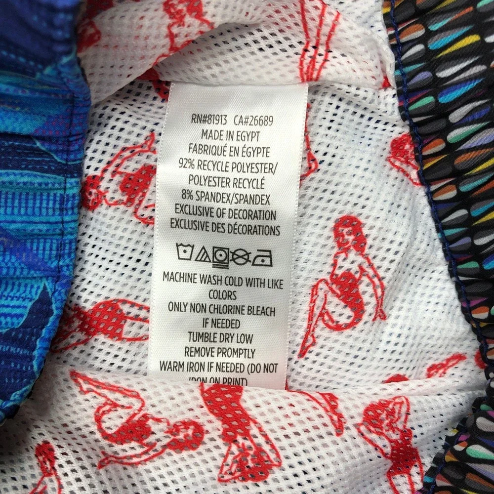 Robert Graham Paradise Garage Fauna Swim Shorts Blue Tropical Mens L